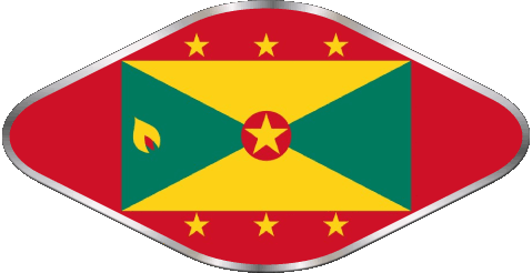 Oval 02 Grenada islands America Flags 