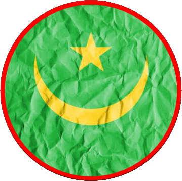 Round Mauritania Africa Flags 