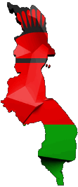Karte Malawi Afrika Fahnen 