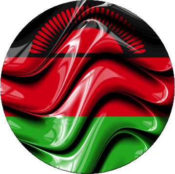 Round Malawi Africa Flags 