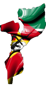 Karte Mozambique Afrika Fahnen 