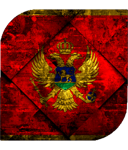 Quadrato Montenegro Europa Bandiere 