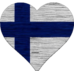 Heart Finland Europe Flags 