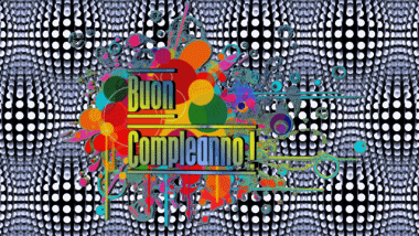 004 Sfondo animato Astratto - Geometrico Buon Compleanno Italiano Messagi 