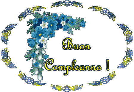 002 Transparenter Hintergrund Floreale Buon Compleanno Italienisch Nachrichten 