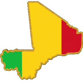 Karte Mali Afrika Fahnen 