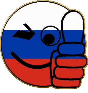 Smiley - OK Russland Europa Fahnen 