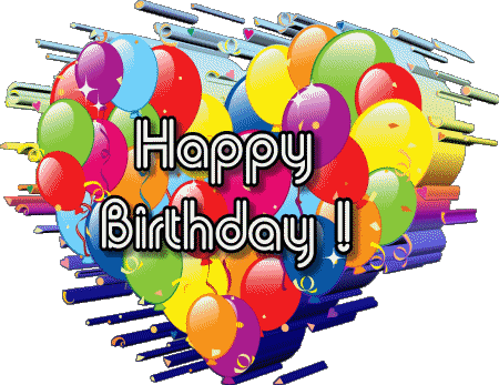 001 Balloons - Confetti Happy Birthday Anglais Messages 