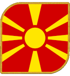 Quadrato Macedonia Europa Bandiere 