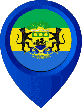 Standort-Pin Gabun Afrika Fahnen 