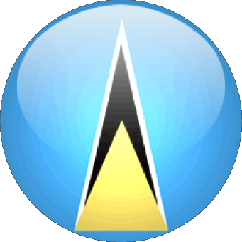 Round St. Lucia America Flags 