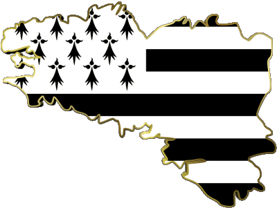 carte Bretagne Régions France Drapeaux 