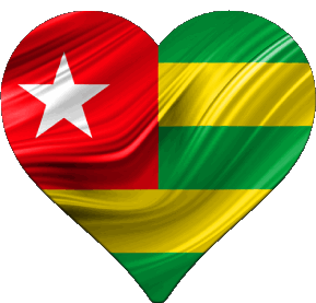Heart Togo Africa Flags 