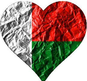 Heart Madagascar Africa Flags 