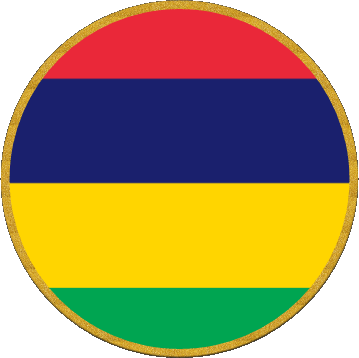 Round Mauritius Africa Flags 