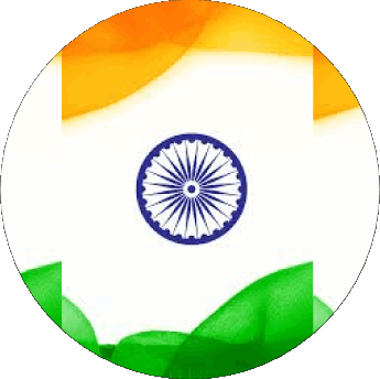 Round India Asia Flags 