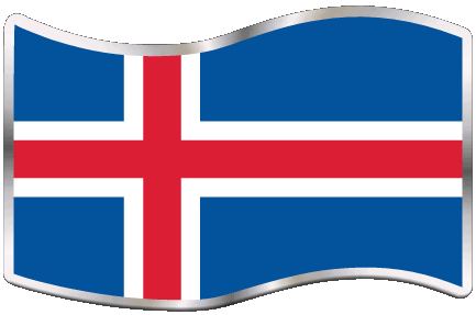 Rechteck Island Europa Fahnen 