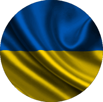 Round Ukraine Europe Flags 