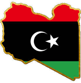 Mapa Libia África Banderas 