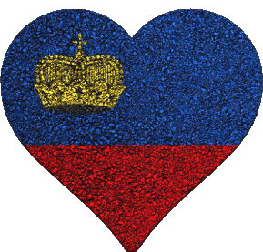 Heart Liechtenstein Europe Flags 