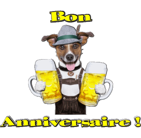 003 Animaux Bon Anniversaire Französisch Nachrichten 