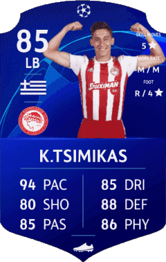 Konstantinos Tsimikas Grecia F I F A - Jugadores  cartas Vídeo Juegos Multimedia 