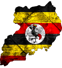 Carta Geografica Uganda Africa Bandiere 
