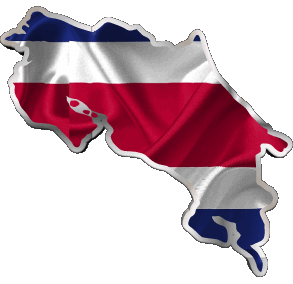 Karte Costa Rica Amerika Fahnen 