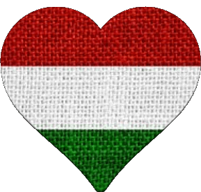 Coeur Hongrie Europe Drapeaux 