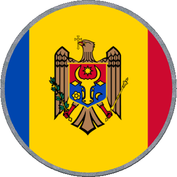 Round Moldova Europe Flags 