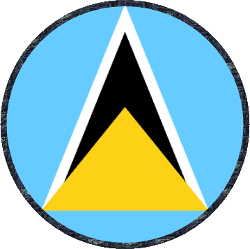 Round St. Lucia America Flags 