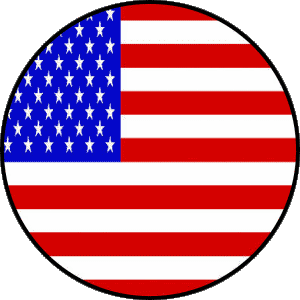 Round U.S.A - National America Flags 