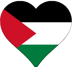 Heart Palestine Asia Flags 