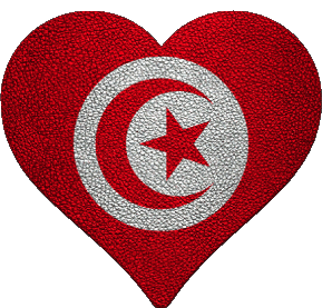 Heart Tunisia Africa Flags 