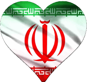 Coeur Iran Asie Drapeaux 