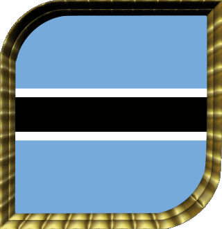 Square Botswana Africa Flags 