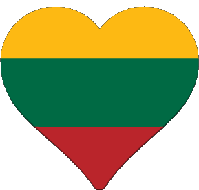 Corazón Lituania Europa Banderas 