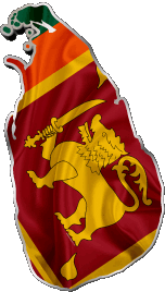 Mapa Sri Lanka Asia Banderas 