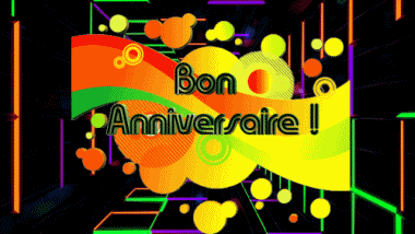 001 Animated Background Abstrait - Géométrique Bon Anniversaire French Messages 