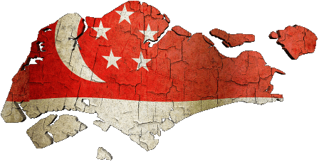Map Singapore Asia Flags 