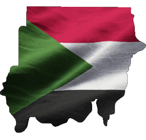 Carta Geografica Sudan Africa Bandiere 