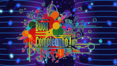003 Animierter Hintergrund Astratto - Geometrico Buon Compleanno Italienisch Nachrichten 