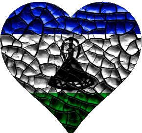 Heart Lesotho Africa Flags 