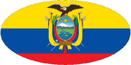 Oval 01 Ecuador Amerika Fahnen 
