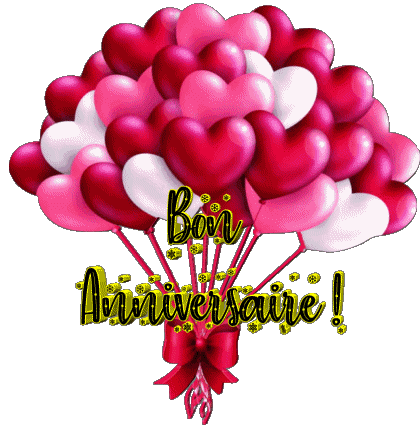 009 Ballons - Confetis Bon Anniversaire Francese Messagi 