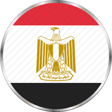 Round Egypt Africa Flags 