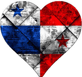 Coeur Panama Amériques Drapeaux 