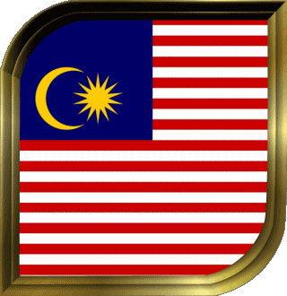 Quadrato Malaysia Asia Bandiere 