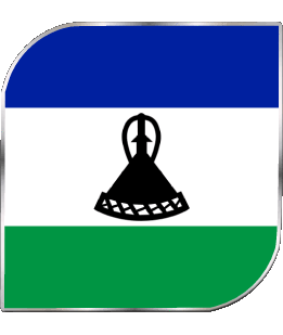 Square Lesotho Africa Flags 