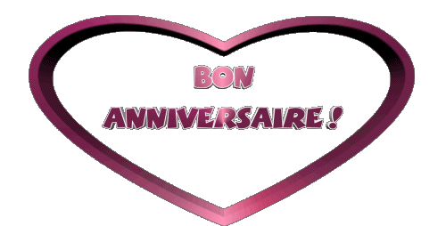 002 Coeur Bon Anniversaire Französisch Nachrichten 